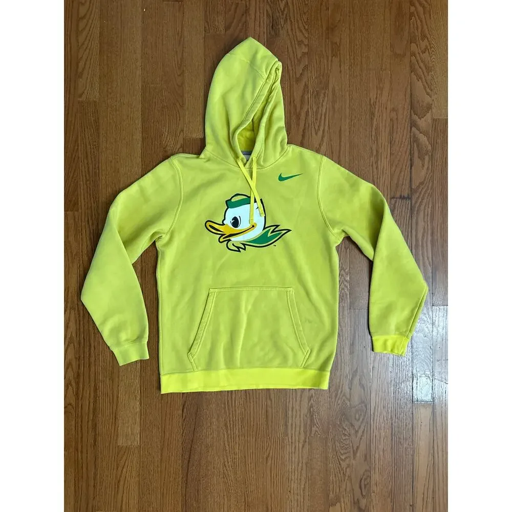 Oregon Ducks Vintage Nike Yellow Duck Logo Hoodie Sweatshirt Men's Size Small‎